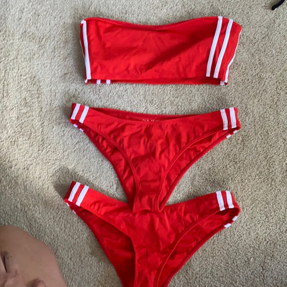 Pacsun bikini red and white stripes